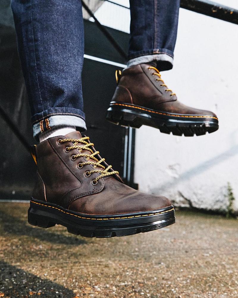 Men's Dr Martens Bonny Leather Ankle Boots Brown | AU 436LIS